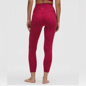 Lululemon align leggings in leopard print daisy desert red size 6